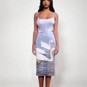 Tyler Mcgillivary mid length fitted Swan dress
